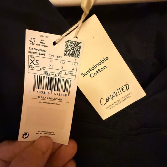 Mango Black Ruched Blouse - Picture 6 of 10